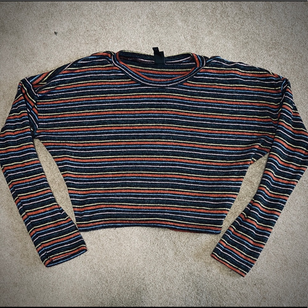 Wild Fable Multi Colored Striped Crop Top